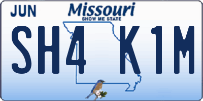 MO license plate SH4K1M