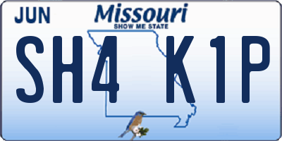 MO license plate SH4K1P