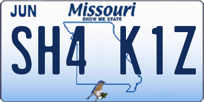 MO license plate SH4K1Z