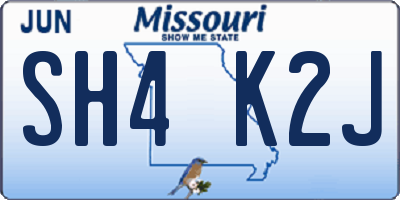 MO license plate SH4K2J
