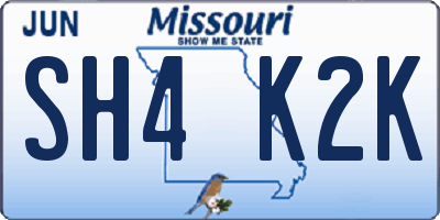 MO license plate SH4K2K