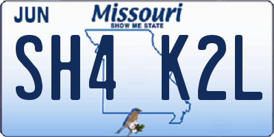 MO license plate SH4K2L