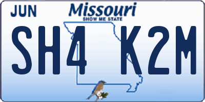 MO license plate SH4K2M