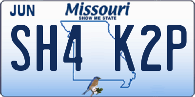 MO license plate SH4K2P