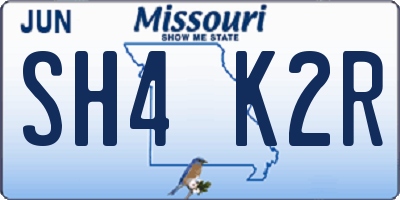 MO license plate SH4K2R