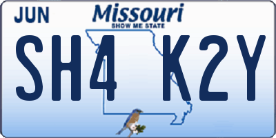 MO license plate SH4K2Y