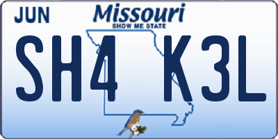MO license plate SH4K3L