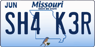 MO license plate SH4K3R