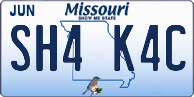 MO license plate SH4K4C