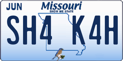 MO license plate SH4K4H
