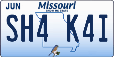 MO license plate SH4K4I