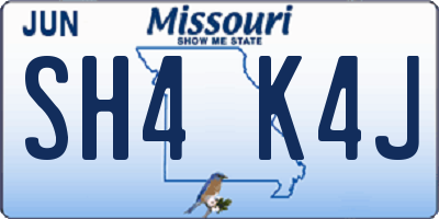 MO license plate SH4K4J
