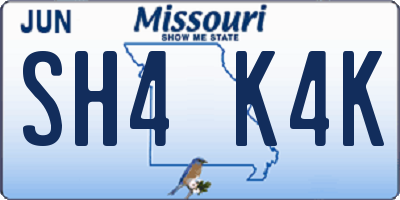 MO license plate SH4K4K