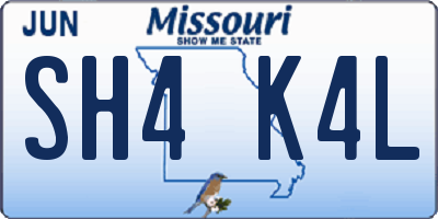 MO license plate SH4K4L