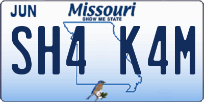 MO license plate SH4K4M