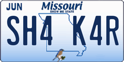 MO license plate SH4K4R