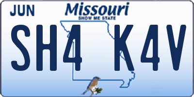 MO license plate SH4K4V