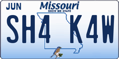 MO license plate SH4K4W
