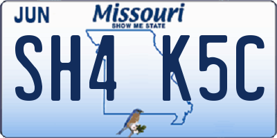 MO license plate SH4K5C