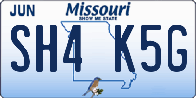 MO license plate SH4K5G