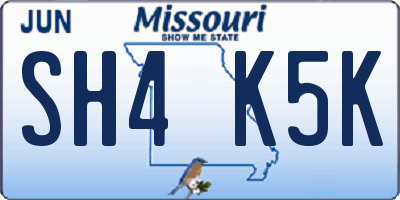 MO license plate SH4K5K