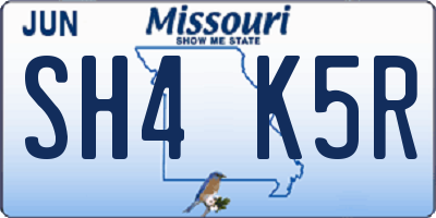 MO license plate SH4K5R