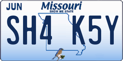 MO license plate SH4K5Y