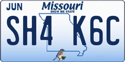 MO license plate SH4K6C