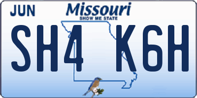 MO license plate SH4K6H