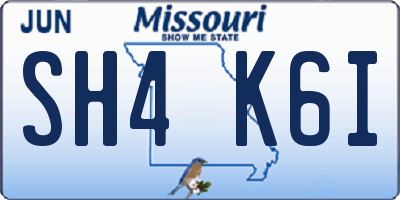 MO license plate SH4K6I