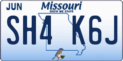 MO license plate SH4K6J