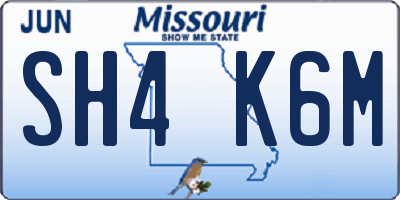 MO license plate SH4K6M