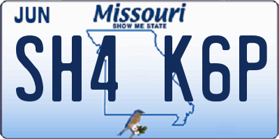 MO license plate SH4K6P