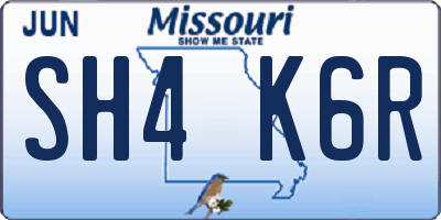 MO license plate SH4K6R