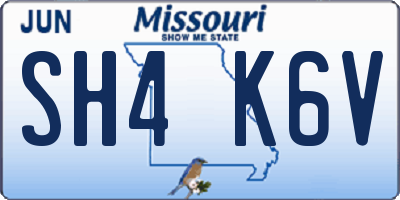 MO license plate SH4K6V