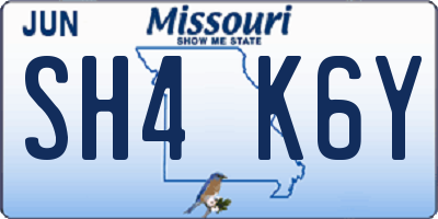 MO license plate SH4K6Y