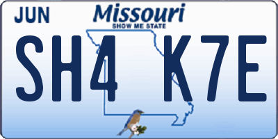 MO license plate SH4K7E