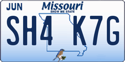 MO license plate SH4K7G
