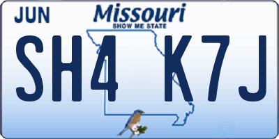 MO license plate SH4K7J
