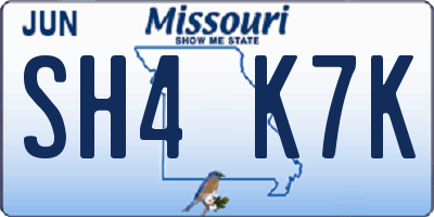 MO license plate SH4K7K