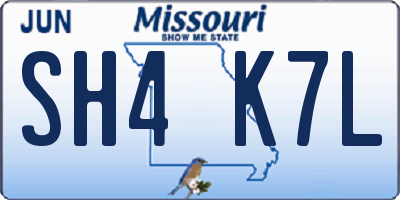 MO license plate SH4K7L