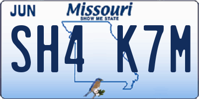 MO license plate SH4K7M