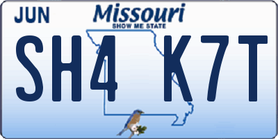 MO license plate SH4K7T