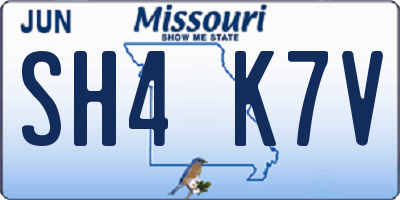 MO license plate SH4K7V