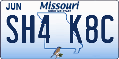 MO license plate SH4K8C