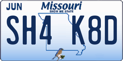 MO license plate SH4K8D