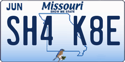 MO license plate SH4K8E