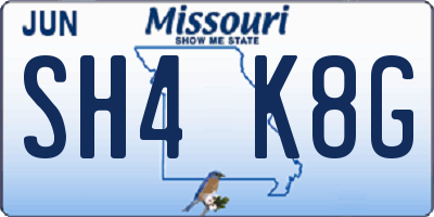 MO license plate SH4K8G