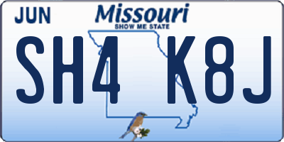 MO license plate SH4K8J