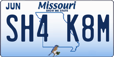 MO license plate SH4K8M
